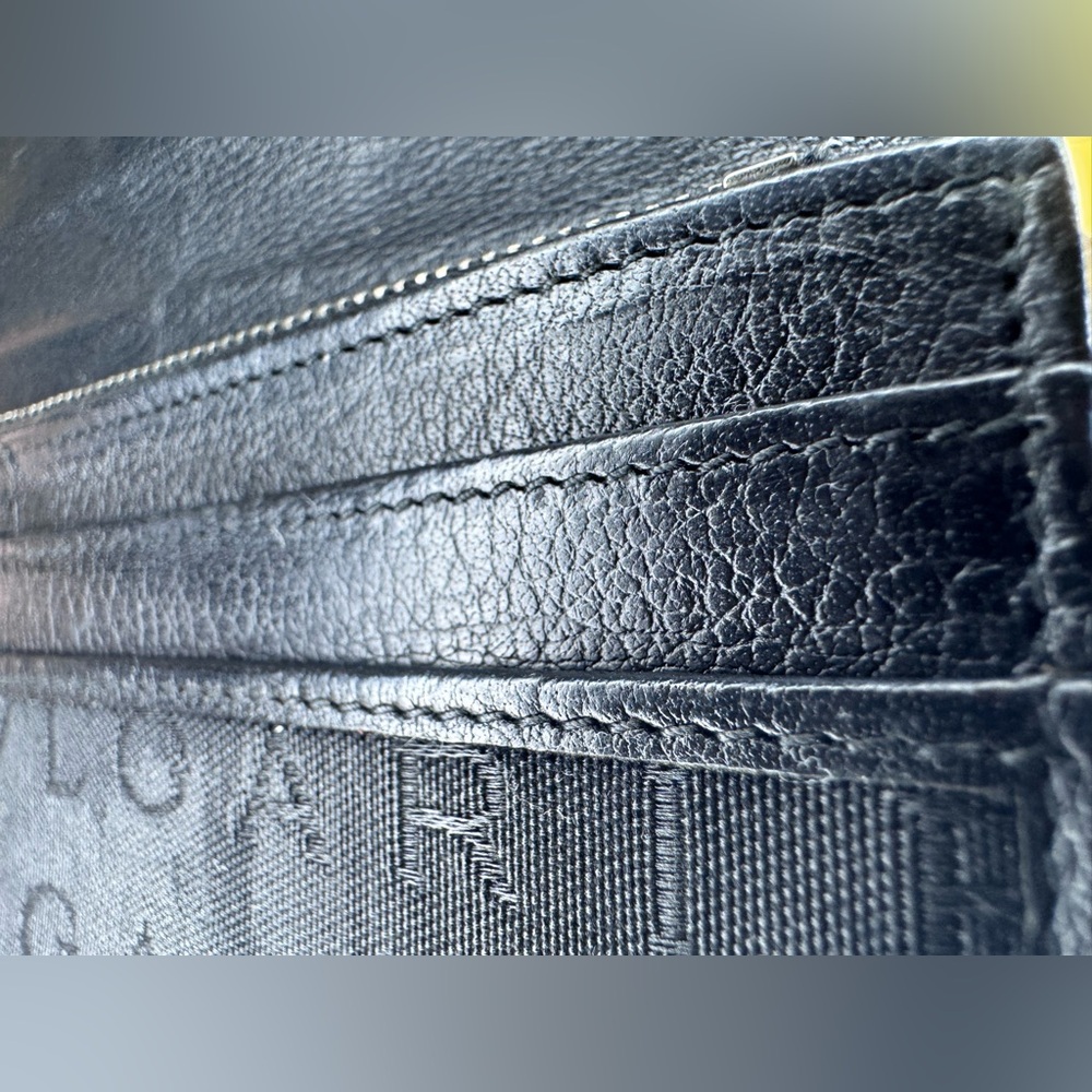 Bvlgari Black Canvas Long Wallet bifold with zipper pouch EUC - Picture 16 of 17